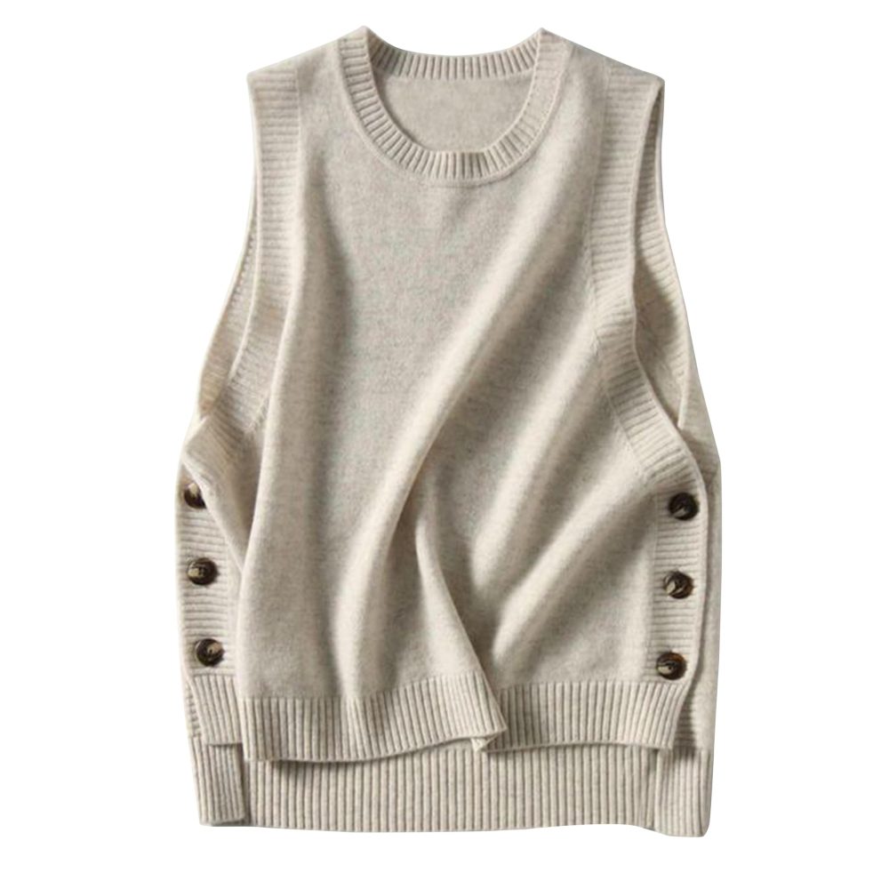 Knitted Vests with Side Buttons